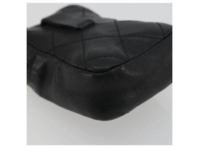 CHANEL Matelasse Cambon Line Pouch Lamb Skin Black CC - vista 11