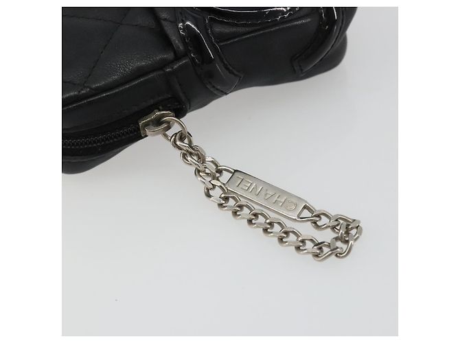 CHANEL Matelasse Cambon Line Pouch Lamb Skin Black CC - vista 12