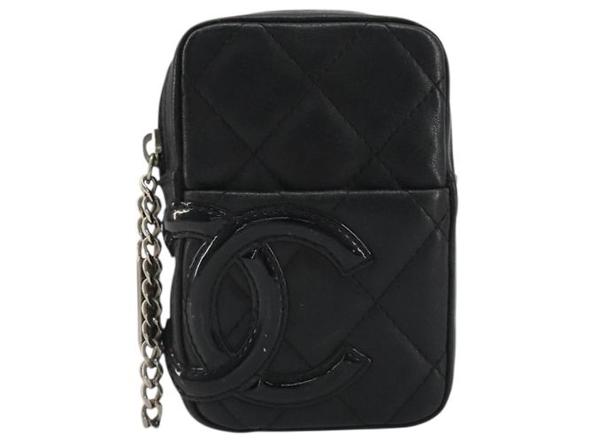 CHANEL Matelasse Cambon Line Pouch Lamb Skin Black CC - vista 2