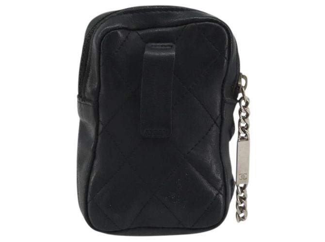 CHANEL Matelasse Cambon Line Pouch Lamb Skin Black CC - vista 3