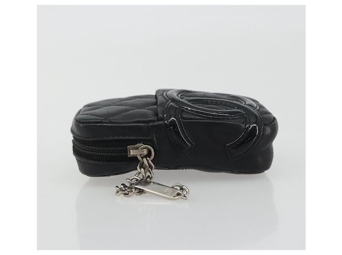 CHANEL Matelasse Cambon Line Pouch Lamb Skin Black CC - vista 5