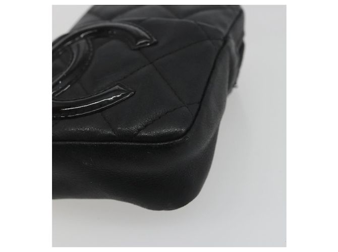 CHANEL Matelasse Cambon Line Pouch Lamb Skin Black CC - vista 8