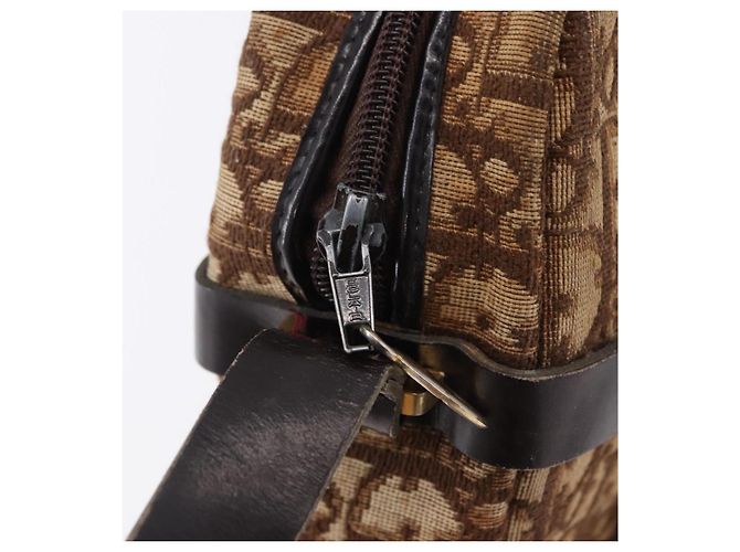 Christian Dior Trotter Canvas Shoulder Bag Beige Gold - vista 15