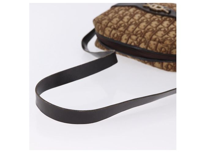 Christian Dior Trotter Canvas Shoulder Bag Beige Gold - vista 8