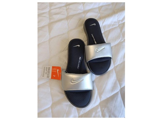 Nike Ultra Comfort 3 Ciabatte Argento Nero Silver hardware - vista 10