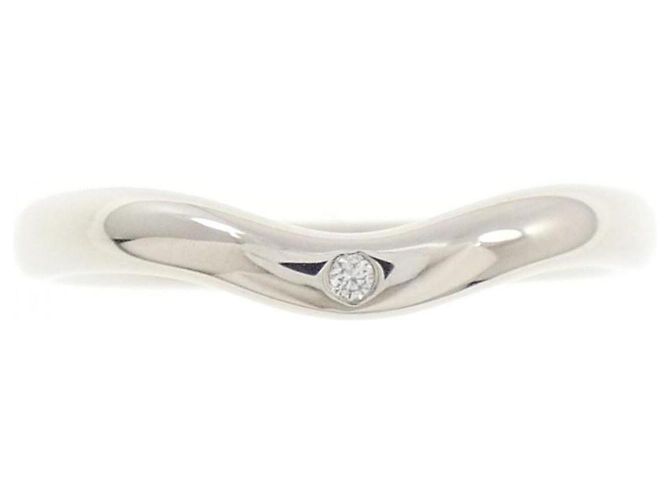 Tiffany & Co. Curved 1P Ring aus Platin - Ansicht 2