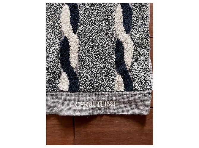 Toalla de algodón Cerruti 1881 Negro Blanco Gris - vista 2