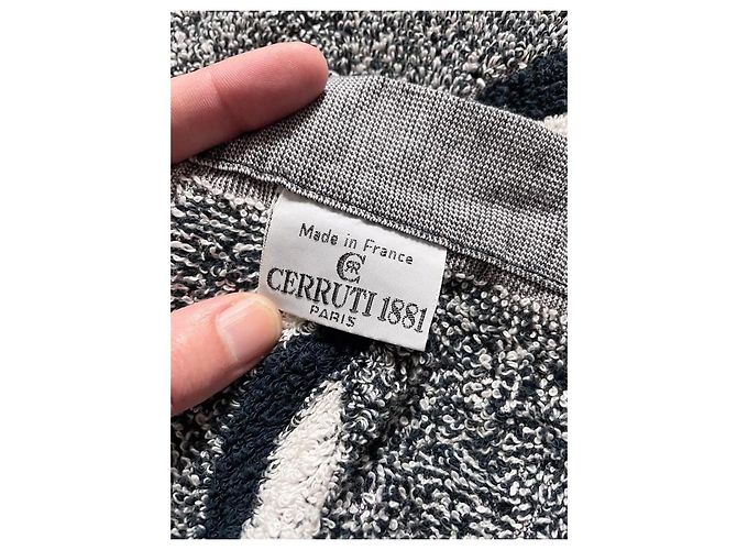 Toalla de algodón Cerruti 1881 Negro Blanco Gris - vista 3