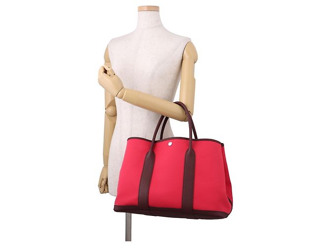 Hermès Borsa Tote Hermes Garden PM Bordò - vista 4