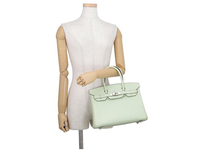 Hermès Borsa Hermes Birkin 30 Vert Fizz Epsom - vista 4