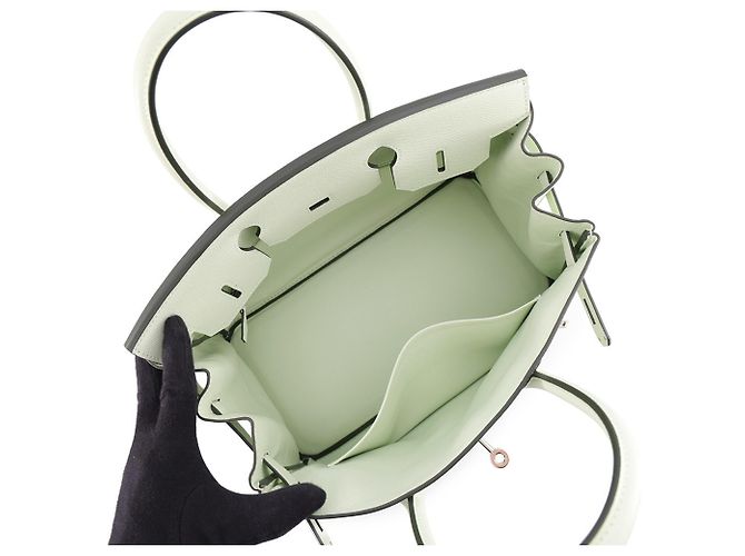Hermès Borsa Hermes Birkin 30 Vert Fizz Epsom - vista 5