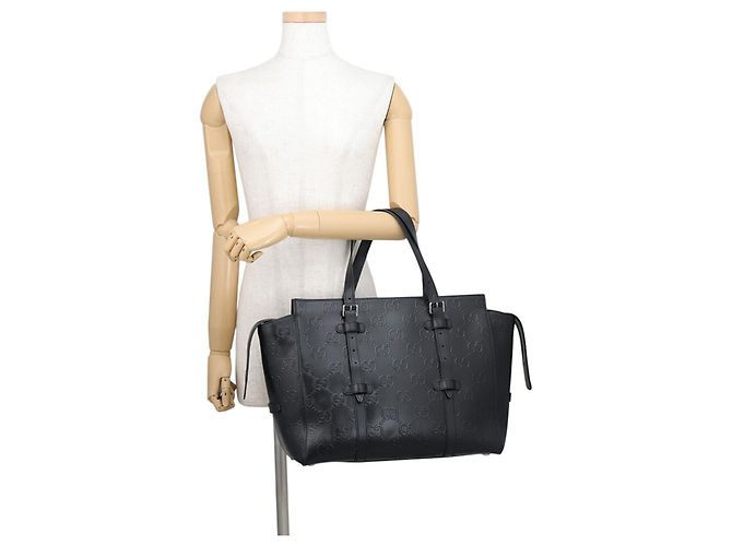Borsa Tote Gucci in pelle nera Nero - vista 4