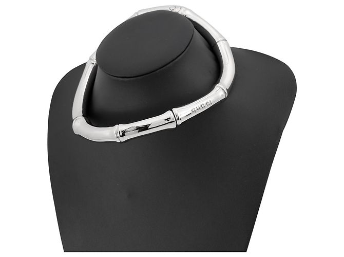 Colar Choker Gucci Bamboo Prata - vista 4
