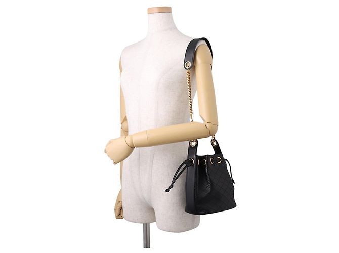Borsa a secchiello matelassé Small Cassandre Yves Saint Laurent Nero - vista 4