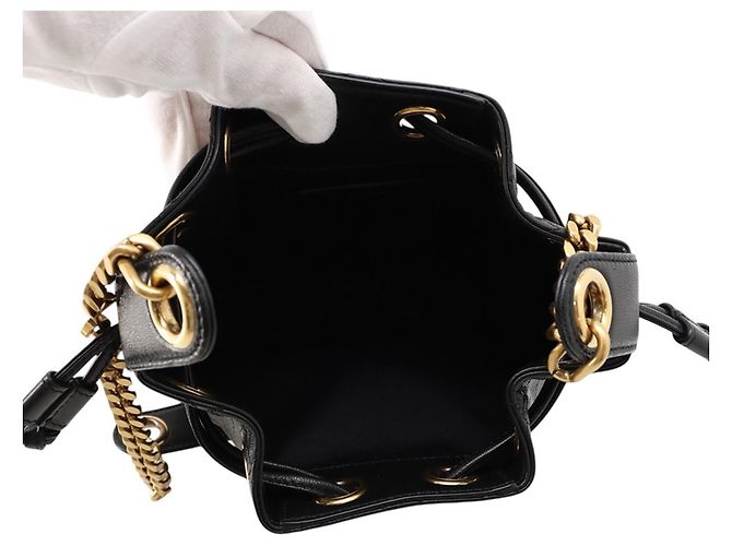 Borsa a secchiello matelassé Small Cassandre Yves Saint Laurent Nero - vista 5
