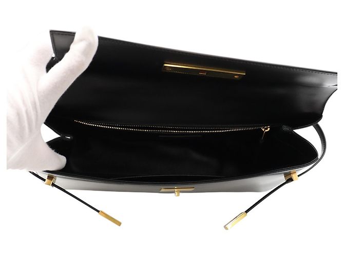 Borsa Saint Laurent Paris Manhattan in pelle di vitello Nero - vista 6