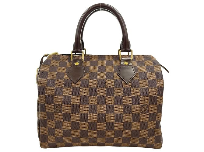 Borsa Louis Vuitton Speedy 25 Damier Marrone - vista 3