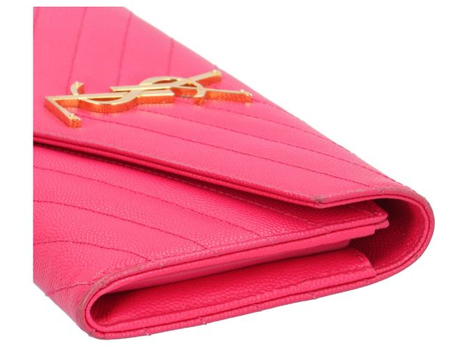 Cartera larga de piel rosa Saint Laurent - vista 10