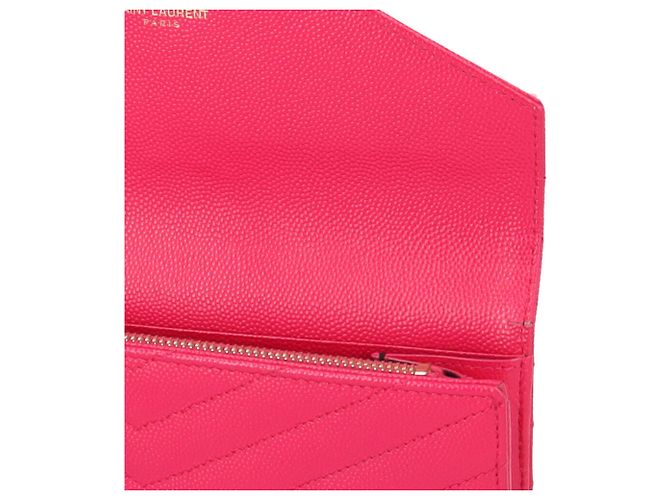 Cartera larga de piel rosa Saint Laurent - vista 12