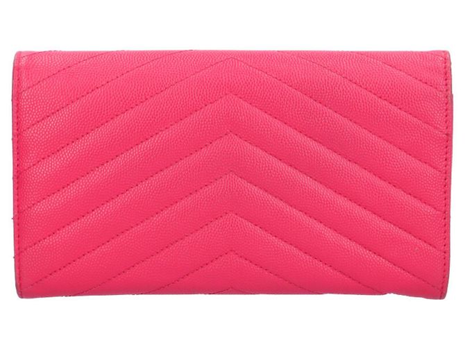Cartera larga de piel rosa Saint Laurent - vista 2