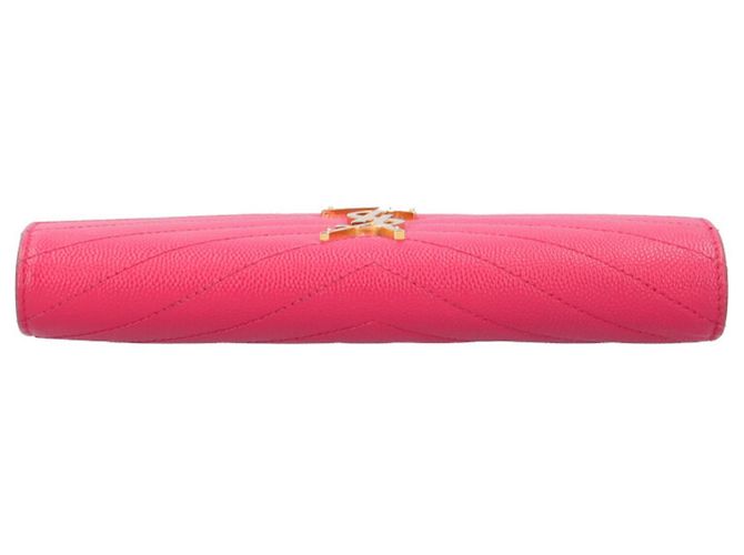 Cartera larga de piel rosa Saint Laurent - vista 5