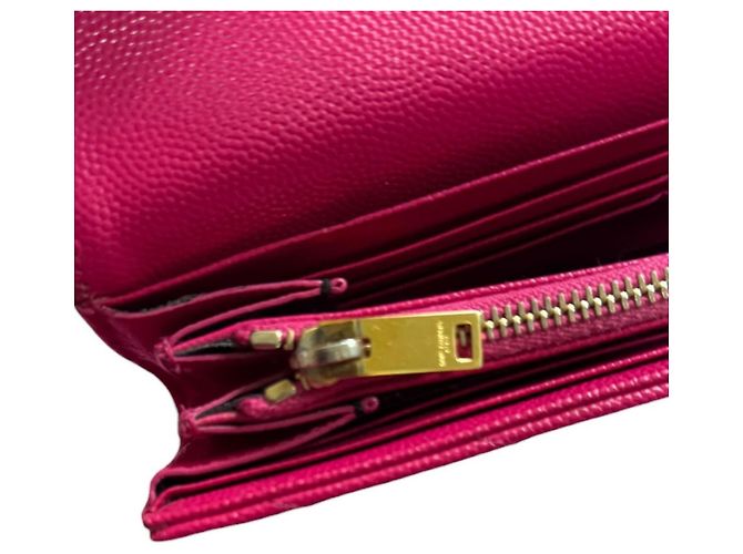 Cartera larga de piel rosa Saint Laurent - vista 9