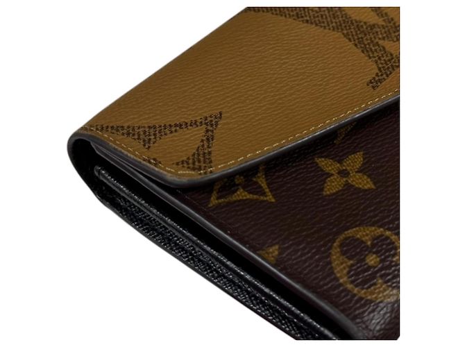Louis Vuitton Portefeuille Sarah Monogram Giant Reverse Long Wallet Marrone - vista 9