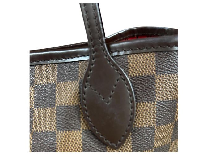 Borsa Tote Louis Vuitton Neverfull PM Damier Marrone - vista 15