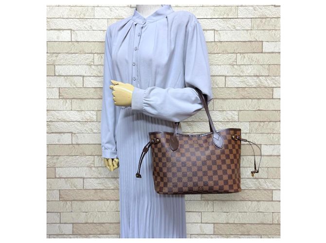 Borsa Tote Louis Vuitton Neverfull PM Damier Marrone - vista 2