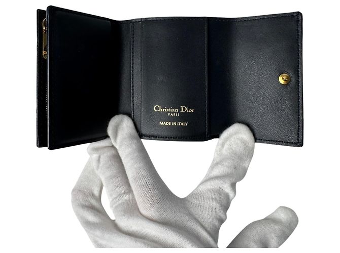 Cartera compacta Christian Dior Dior Cannage Negro - vista 7