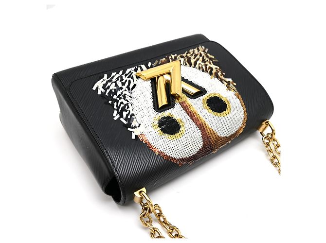 Borsa a tracolla Louis Vuitton Twist MM da donna Nero - vista 4