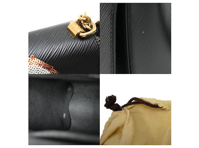 Borsa a tracolla Louis Vuitton Twist MM da donna Nero - vista 7