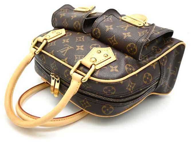 Borsa Louis Vuitton Manhattan PM Marrone - vista 4