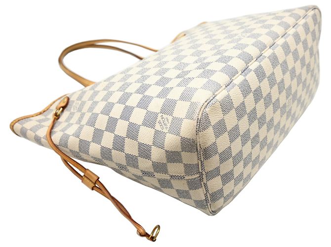 Borsa Tote Louis Vuitton Neverfull MM Bianco - vista 3