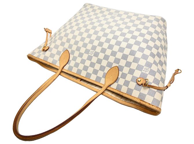 Borsa Tote Louis Vuitton Neverfull MM Bianco - vista 4