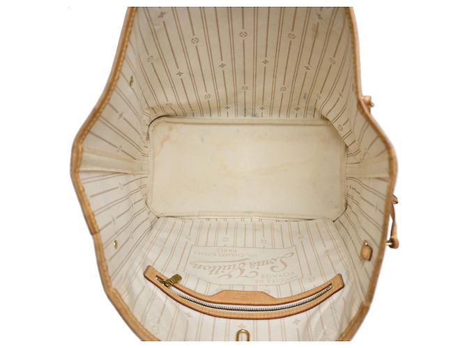 Borsa Tote Louis Vuitton Neverfull MM Bianco - vista 6