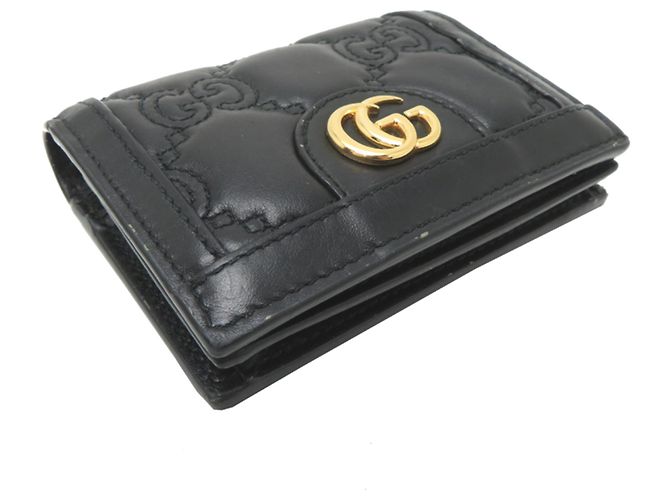 Cartera bi-fold para mujer Gucci GG Matelassé Negro - vista 3