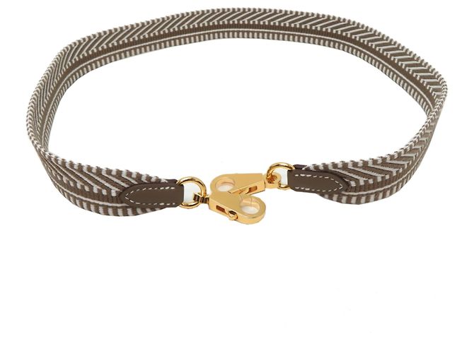 Hermès Hermes Bandoulière Sangle Caval 25mm K Strap Bianco Taupe - vista 3