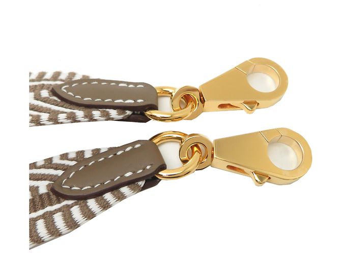 Hermès Hermes Bandoulière Sangle Caval 25mm K Strap Bianco Taupe - vista 4