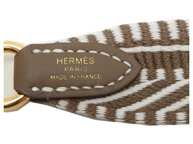 Hermès Hermes Bandoulière Sangle Caval 25mm K Strap Bianco Taupe - vista 5
