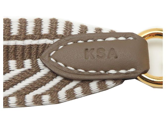 Hermès Hermes Bandoulière Sangle Caval 25mm K Strap Bianco Taupe - vista 6