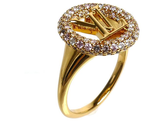 Louis Vuitton Ring mit Strasssteinen, goldplattiert Golden - Ansicht 2