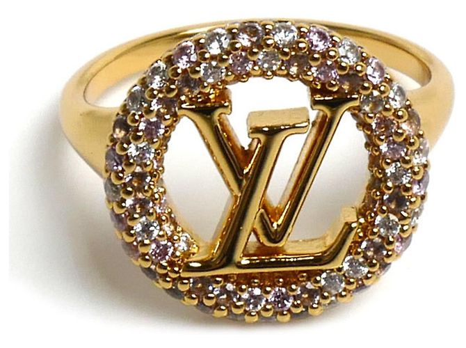 Louis Vuitton Ring mit Strasssteinen, goldplattiert Golden - Ansicht 3