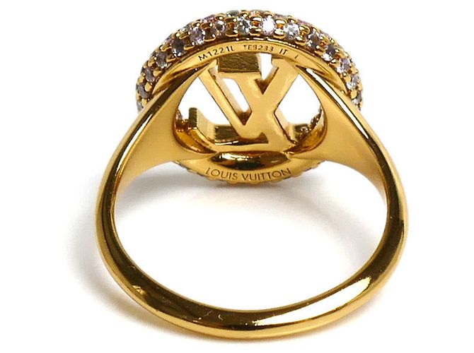 Louis Vuitton Ring mit Strasssteinen, goldplattiert Golden - Ansicht 4