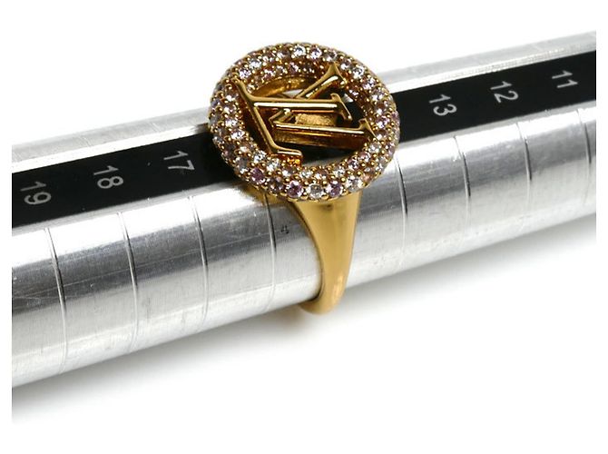 Louis Vuitton Ring mit Strasssteinen, goldplattiert Golden - Ansicht 6