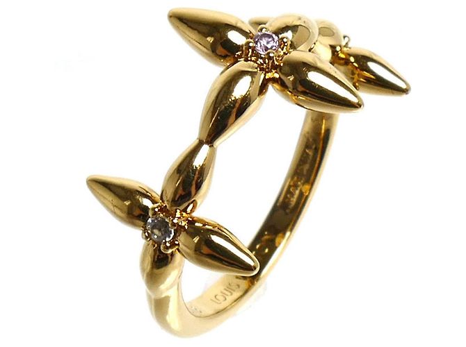 Louis Vuitton Ring plattiert in Gold mit Strasssteinen Golden - Ansicht 2