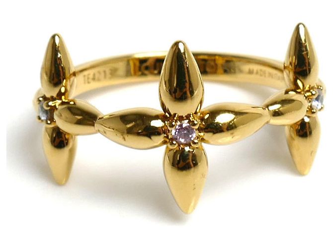 Louis Vuitton Ring plattiert in Gold mit Strasssteinen Golden - Ansicht 3
