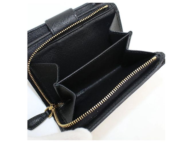 Saffiano Cartera bi-fold Prada de piel negra Negro - vista 5