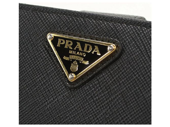Saffiano Cartera bi-fold Prada de piel negra Negro - vista 7
