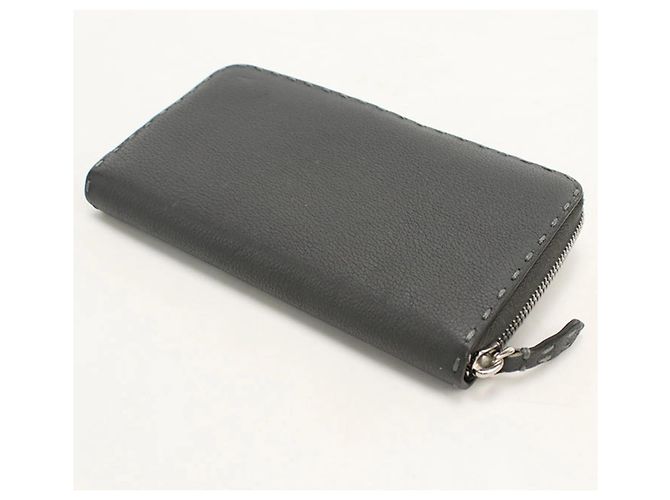 Fendi Gray Long Wallet Brown - view 2